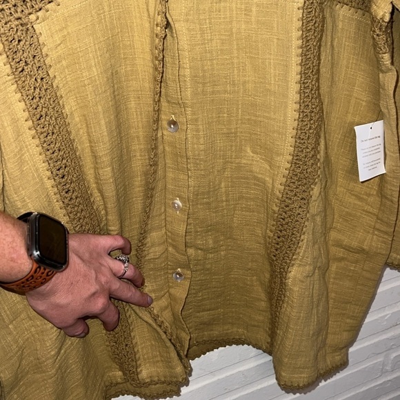 Maurie and Eve Yellow Cotton Boho Run with Me Mini Dress, Women’s Size 6 - Picture 7 of 13